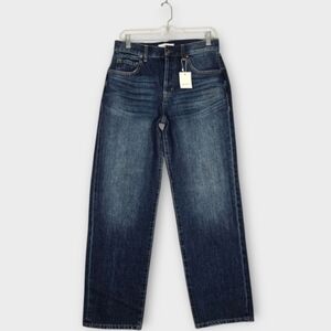 Level 99 High Rise Jean 28 Straight Leg Button Fly Dark Stretch Denim 30" L